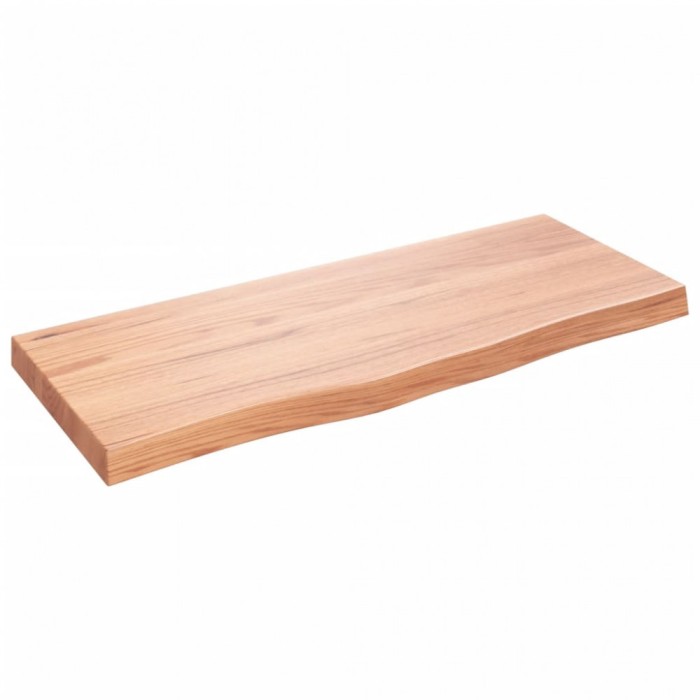 Blat de masa maro 100x40x(2-6) cm, lemn masiv stejar tratat