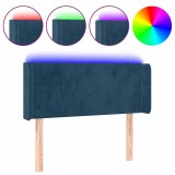 Cumpara ieftin Tablie de pat cu LED, albastru inchis, 83x16x78/88 cm, catifea