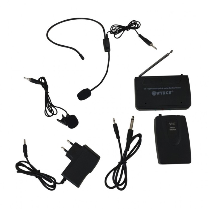 Set 2 microfoane wireless tip lavaliera si Over-head cu receptor WVNGR