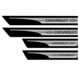 Set 4 stickere protectii praguri gri pentru Chevrolet