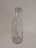 DD- Sticla lapte cu dop, veche, vintage, 1 l, din vremea comunista, colectie