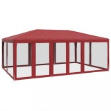 Cumpara ieftin Cort de petrecere cu 10 pereti din plasa, rosu, 6x4 m, HDPE