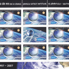 ROMANIA 2007 - 50 ANI DE LA ZBORUL PRIMULUI SATELIT SPUTNIK 1, MNH - LP 1785b