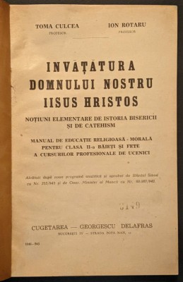 ✝ Manual scolar de Religie &amp;ndash; INVATATURA DOMNULUI NOSTRU IISUS HRISTOS 104 pag foto