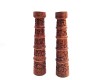 2 Sfesnice Suporturi de Lumanari din lemn sculptat in motive florale India 25 de cm inaltime