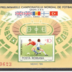Romania.1985 Preliminarii C.M. de fotbal MEXIC-Bl. nedantelat DR.478