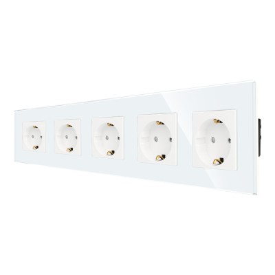 Priza Cvintupla LUXION cu rama din sticla SmartElectro IntelligentHouse foto