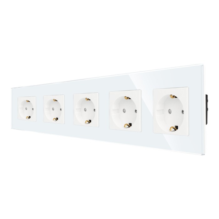 Priza Cvintupla LUXION cu rama din sticla SmartElectro IntelligentHouse