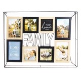 Rama foto decorativa cu cadru metalic, 8 poze, 55x41 cm, neagra, CMCLASS