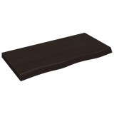 Cumpara ieftin Blat de baie, maro inchis, 100x50x(2-6) cm, lemn masiv tratat