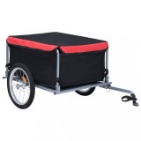 vidaXL Remorcă pentru bicicletă, negru și roșu, 65 kg