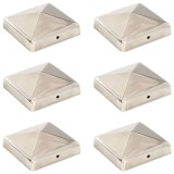 VidaXL Capace st&acirc;lpi de gard piramidă 6 buc. 91x91 mm oțel inoxidabil