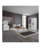 DORMITOR LUIS ALB CU OGLINDA + COMODA CU OGLINDA