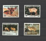 COASTA DE FILDES 1985 WWF FAUNA PROTEJATA ANTILOPE DUIKERS COTA MICHEL 55 E, Nestampilat