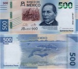 MEXIC █ bancnota █ 500 Pesos █ 2021 █ P-136 █ SERIE JB █ UNC █ necirculata