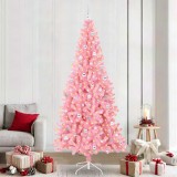vidaXL Brad de Crăciun cu 300 LED cu suport Roz 240 cm PVC 3396452