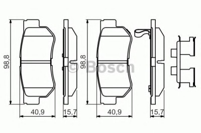 Set placute frana,frana disc HYUNDAI TUCSON (JM) (2004 - 2010) BOSCH 0 986 494 635 foto