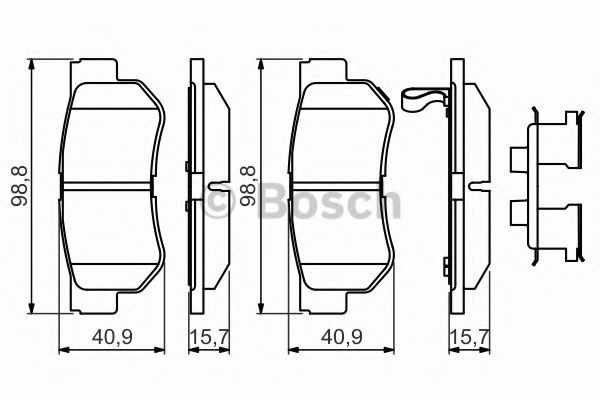 Set placute frana,frana disc HYUNDAI TUCSON (JM) (2004 - 2010) BOSCH 0 986 494 635