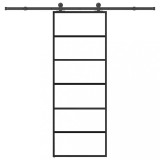 Ușă glisantă cu set feronerie, 76x205 cm, sticlă ESG/aluminiu