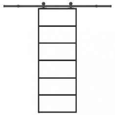 vidaXL Ușă glisantă cu set feronerie, 76x205 cm, sticlă ESG/aluminiu