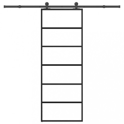 vidaXL Ușă glisantă cu set feronerie, 76x205 cm, sticlă ESG/aluminiu 3332830 foto