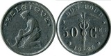 Belgia 1923 - 50 centimes, circulata