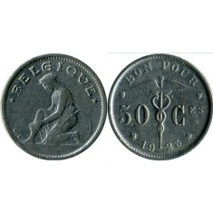 Belgia 1923 - 50 centimes, circulata