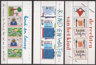 OLANDA 1987,1988,1989 ARTA ( 3 blocuri dantelate ) MNH foto