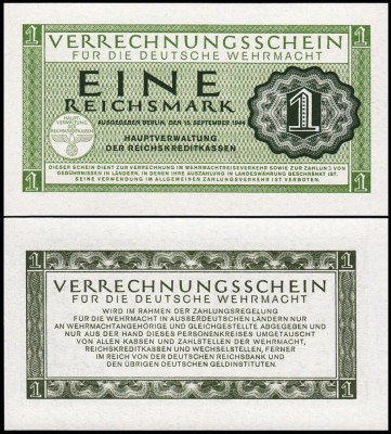 Germania 1944 - 1 Reichsmark, Wehrmacht, UNC foto