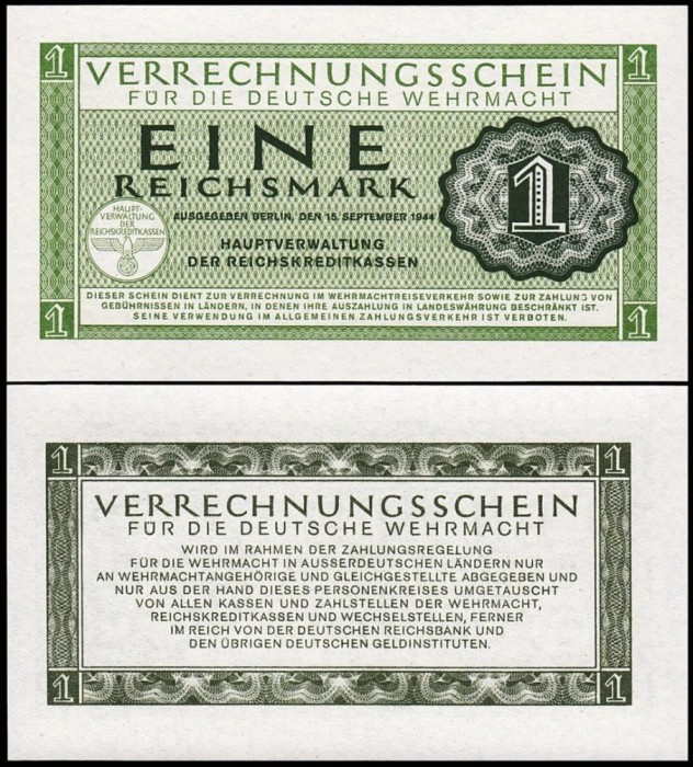 Germania 1944 - 1 Reichsmark, Wehrmacht, UNC