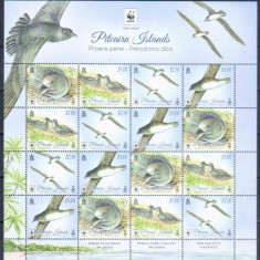 WWF PITCAIRM ISLANDS 2016-pasari-Bloc de 4 serii cu 4 timbre nestampilate MNH