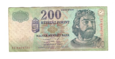 Bancnota Ungaria 200 forint/forinti 1998, circulata foto