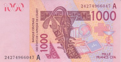 Bancnota Statele Africii de Vest 1.000 Franci 2024 - P115A UNC Coasta de Fildes ( vezi descriere ) foto