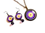 set bijuterii sticla cu mandala 33006