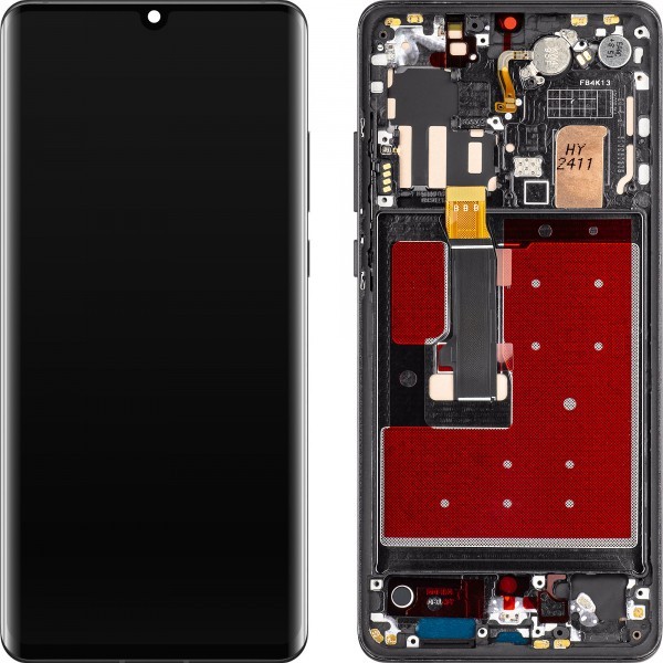 Display cu Touchscreen MP compatibil cu Huawei P30 Pro, cu Rama, Versiune OLED, Negru