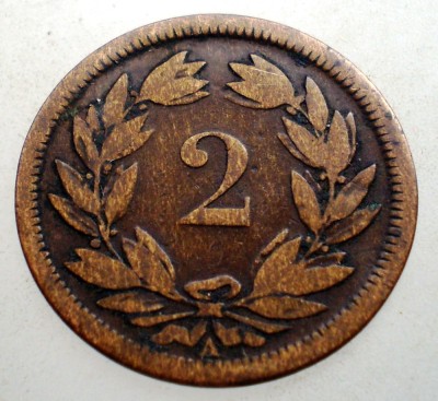 7.292 ELVETIA 2 RAPPEN 1850 A foto