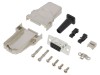 Conector D-Sub Mama 9 Pini Pe Cablu Amphenol Ecranat Drept Aliaj Zinc Nichelat