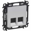 Priza dubla RJ45 UTP CAT5E Legrand Valena Life aluminiu 753341