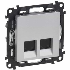 Priza dubla RJ45 UTP CAT5E Legrand Valena Life aluminiu 753341