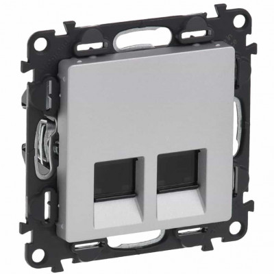 Priza dubla RJ45 UTP CAT5E Legrand Valena Life aluminiu 753341 foto