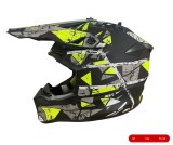 Cumpara ieftin Casca Motocross - Enduro pentru motocicleta, ATV, bicicleta - marimea M (51-52 cm), negru mat cu design galben neon