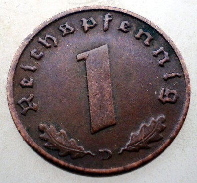 B.117 GERMANIA 1 REICHSPFENNIG 1938 D foto