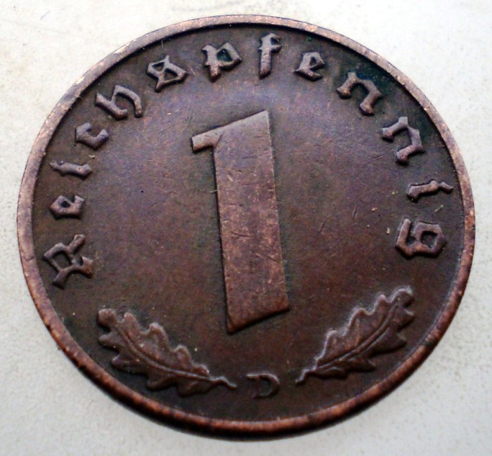B.117 GERMANIA 1 REICHSPFENNIG 1938 D