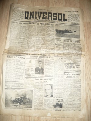 Ziarul Universul 8 Martie 1940 , 14 pag + supliment , cu reparatii foto