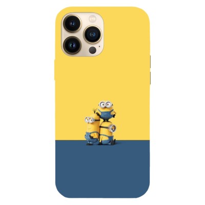 Husa compatibila cu Apple iPhone 11 Pro Max, Viceversa, model The three minions , Silicon, TPU foto