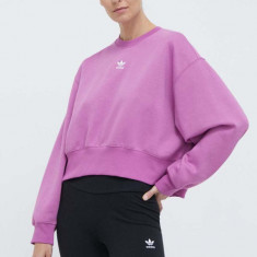 adidas Originals bluză Adicolor Essentials Crew Sweatshirt femei, culoarea roz, uni, IR5975