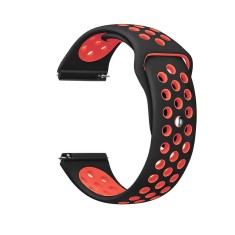 Curea silicon sport Edman compatibila Samsung Gear S3, telescoape Quick Release, 22mm, Negru/Rosu