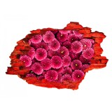 Autocolant decorativ, Gaura in perete, Arbori si flori, Multicolor, 83 cm, 414ST-2
