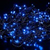 Instalatie Pom Craciun Liniara 100 LED Albastru 9m, 8 Jocuri Lumini, Interior/Exterior