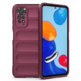 Husa pentru xiaomi redmi note 11 / note 11s, antisoc, margini cu striatii, design minimalist, bordeaux